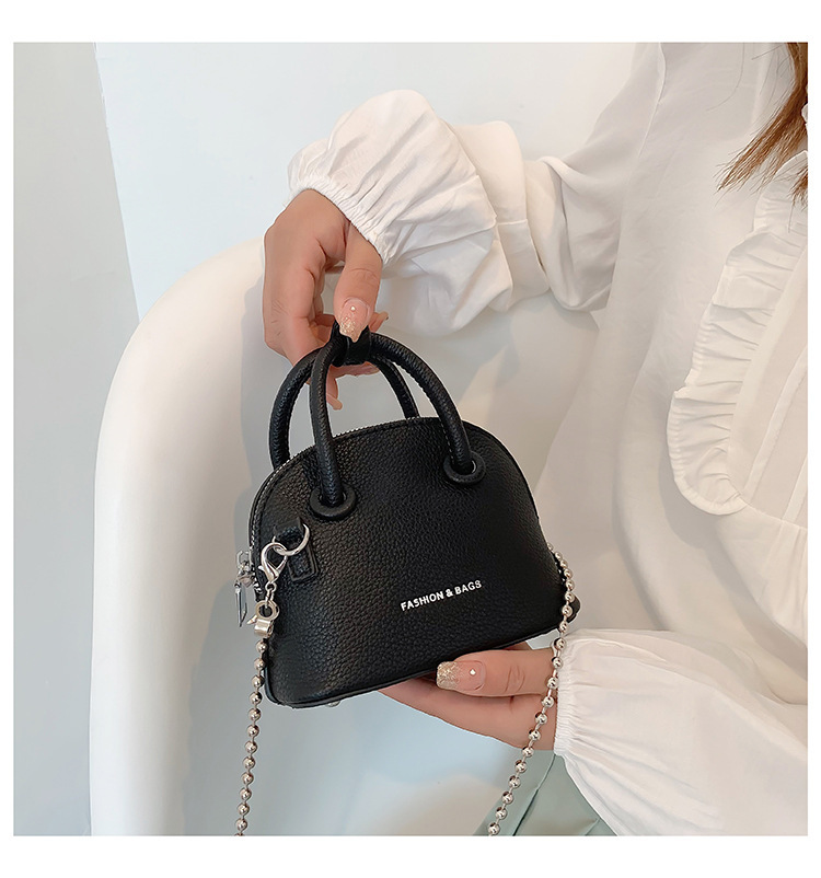 Small Chain Bag For Women 2023 New Fashion Litchi Pattern Mini Shell Bag For Women Fashion Bags Temperament Handheld Oblique_voghion.com