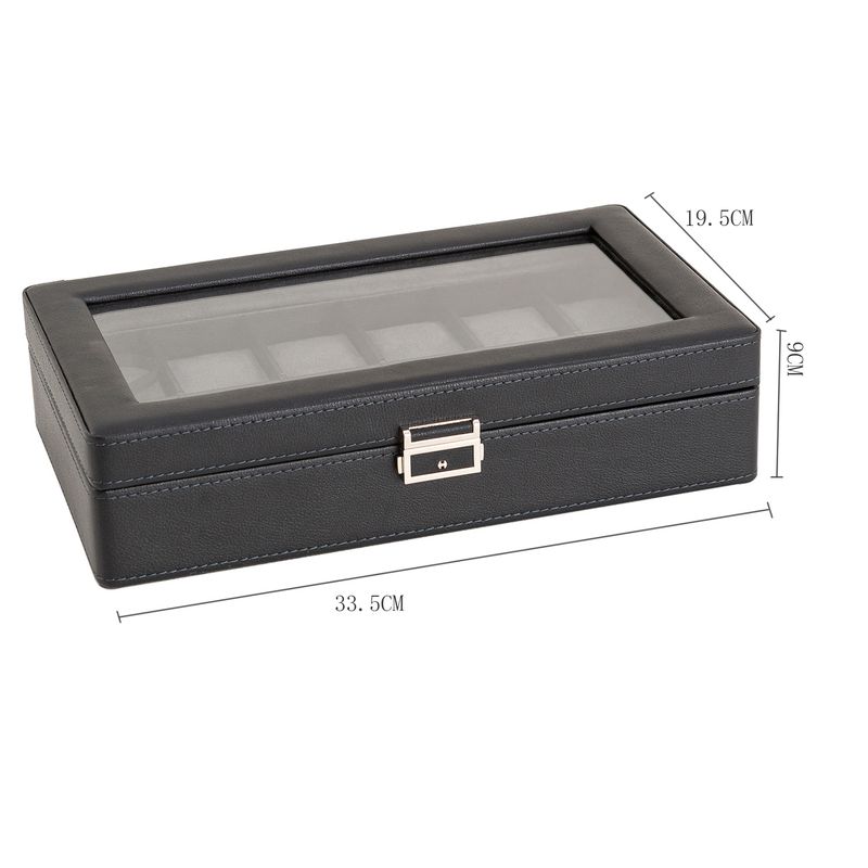 Black Green New Lychee Pattern High End Watch Box 3 Bit 6 Bit 12 Bit Double Layer Watch Jewelry Storage Box_voghion.com