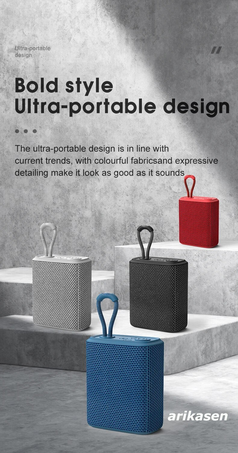 Bluetooth-luidsprekers Mini draadloze draagbare luidspreker met TF-kaartsleuf, compact formaat dubbele koppeling, HD-geluid, TWS,_voghion.com