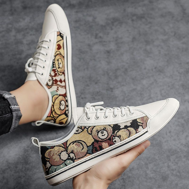 Nova tendência versátil baixo top board estudante sola macia couro genuíno preto sapatos casuais_voghion.com