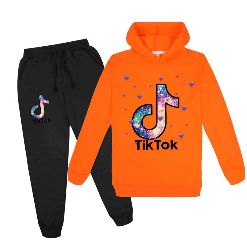 Conjunto de sudadera y pantalón deportivo Tikto para niños y niñas Y129_voghion.com