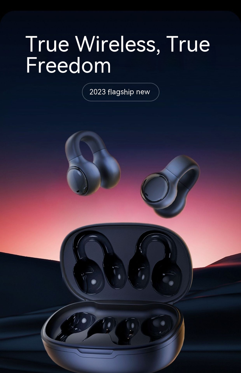 2023 Neue kabellose Bluetooth-Ohrhörer mit Knochenleitung zum Anklipsen zur Geräuschreduzierung und zum Laufen ohne In-Ear-Funktion, Huaqiangbei_voghion.com