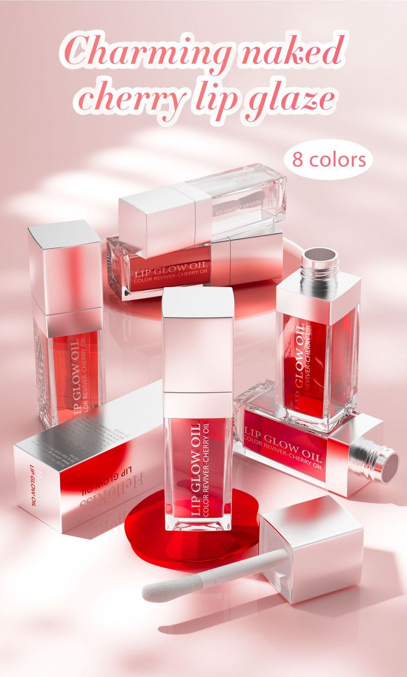 HelloKiss Hydraterende en verhelderende transparante kleur, Water Glazed Glass Glaze Lip Oil, lipolie_voghion.com