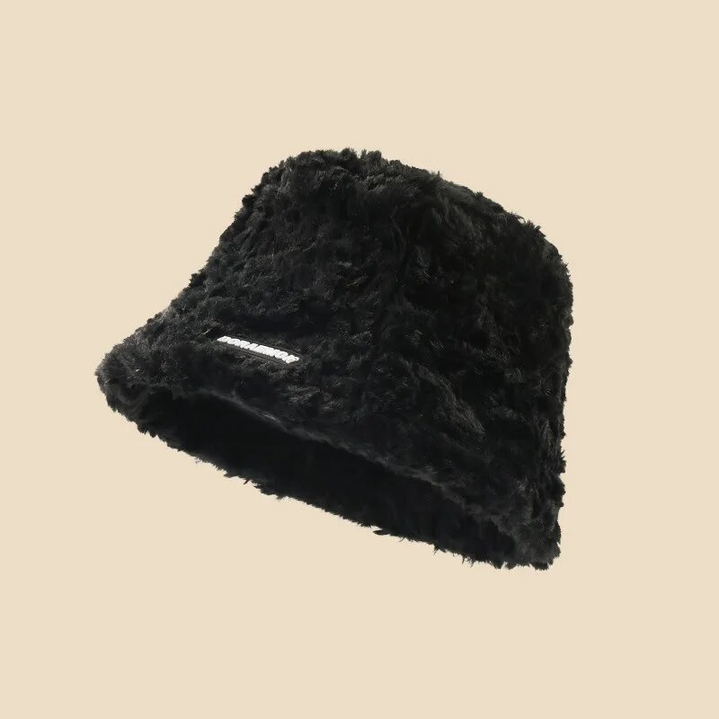 Autumn Winter Plush Bucket Hat Women Thicken Warm Fisherman Hats Korean Version Fashion Sunscreen Basin Caps 2024 New_voghion.com