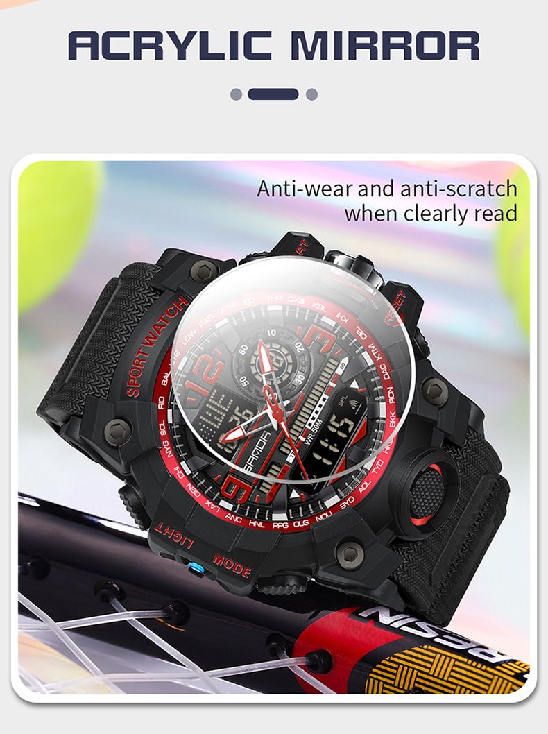 Stylish Unisex Digital Sports Watch With Dual Time, Alarm, Waterproof & LED Backlight - Perfect For Daily Wear, Workouts & Outdoor Adventures_voghion.com