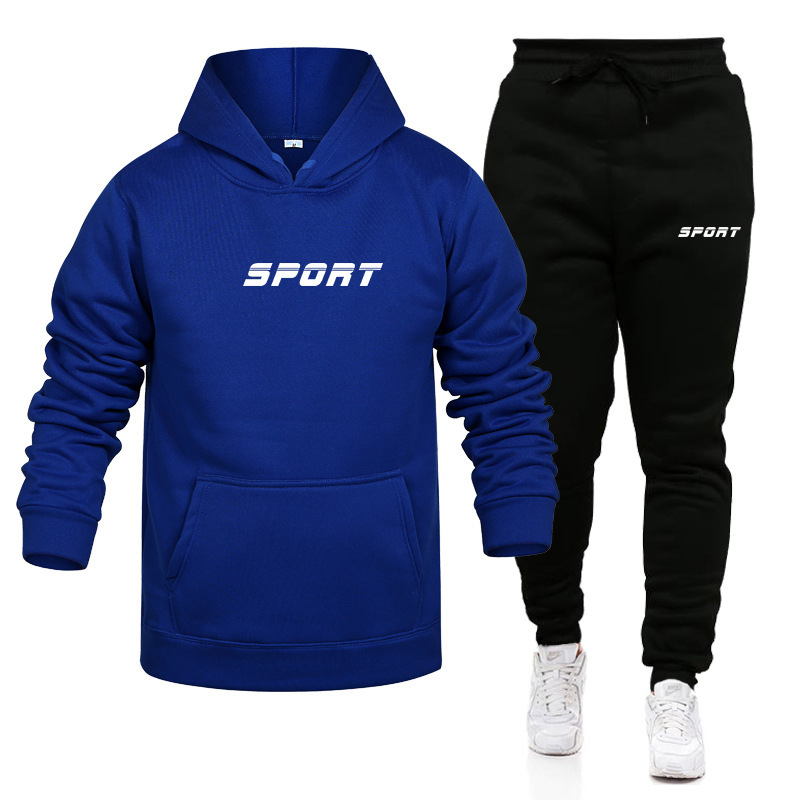 Nuevo Conjunto de suéter deportivo y de ocio para hombre, suéter estampado de Color sólido para otoño e invierno, Jersey_voghion.com
