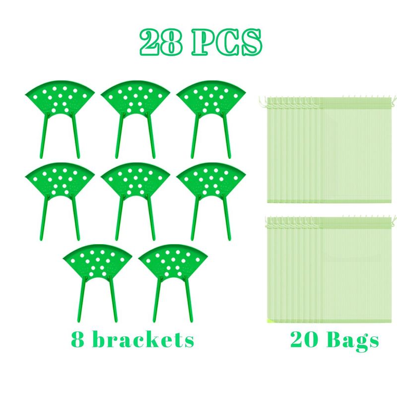 8Pcs Strawberry Planting Kit With 20Pcs Insect-proof Mesh Bag Reusable Strawberry Growing Racks Frame Protecting Strawberry Plants_voghion.com