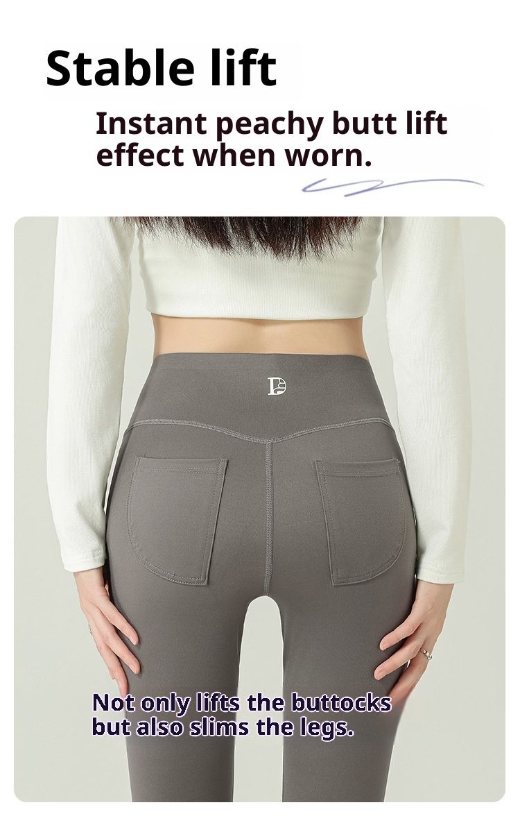 RenMou 2024 New Spring And Autumn Nine-point Shark Pants For Women, Warm High-waisted Tummy Control Butt-lifting Yoga Pants,_voghion.com