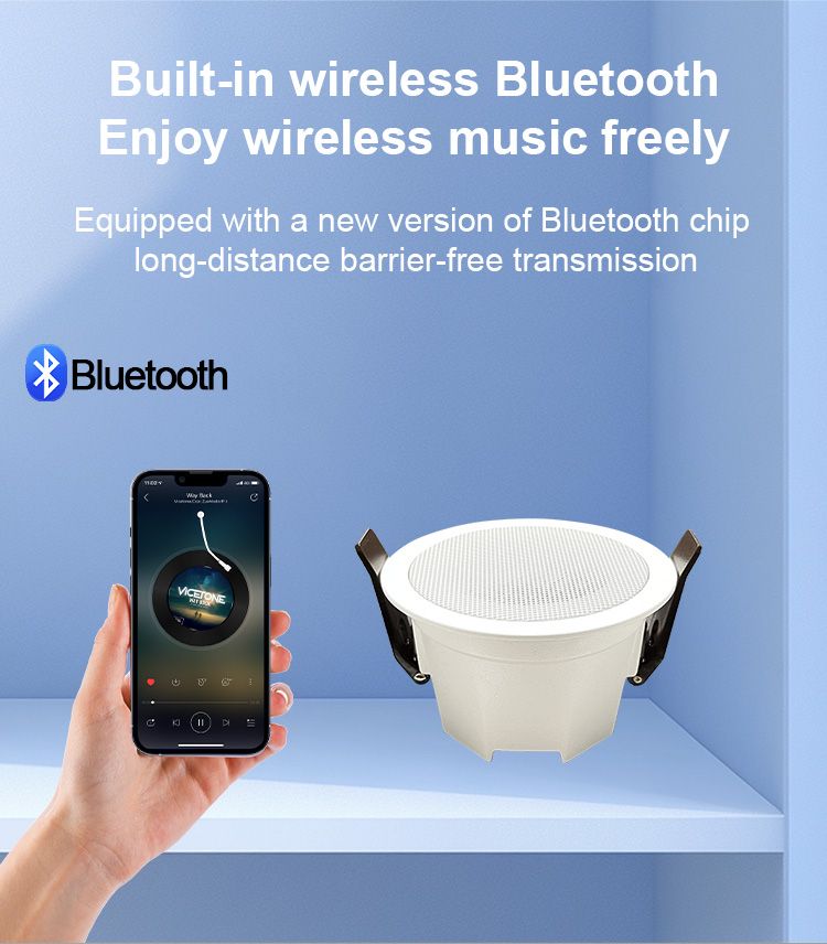 2 Inch Mini Home Audio Bluetooth Ceiling Speaker Stereo Sound Indoor Speakers High Quality Sound Background Music System_voghion.com