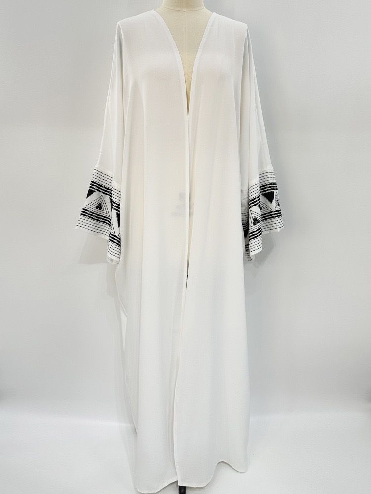 Verve F418 Arabic Embroidered Fashionable Outerwear Abaya Robe_voghion.com