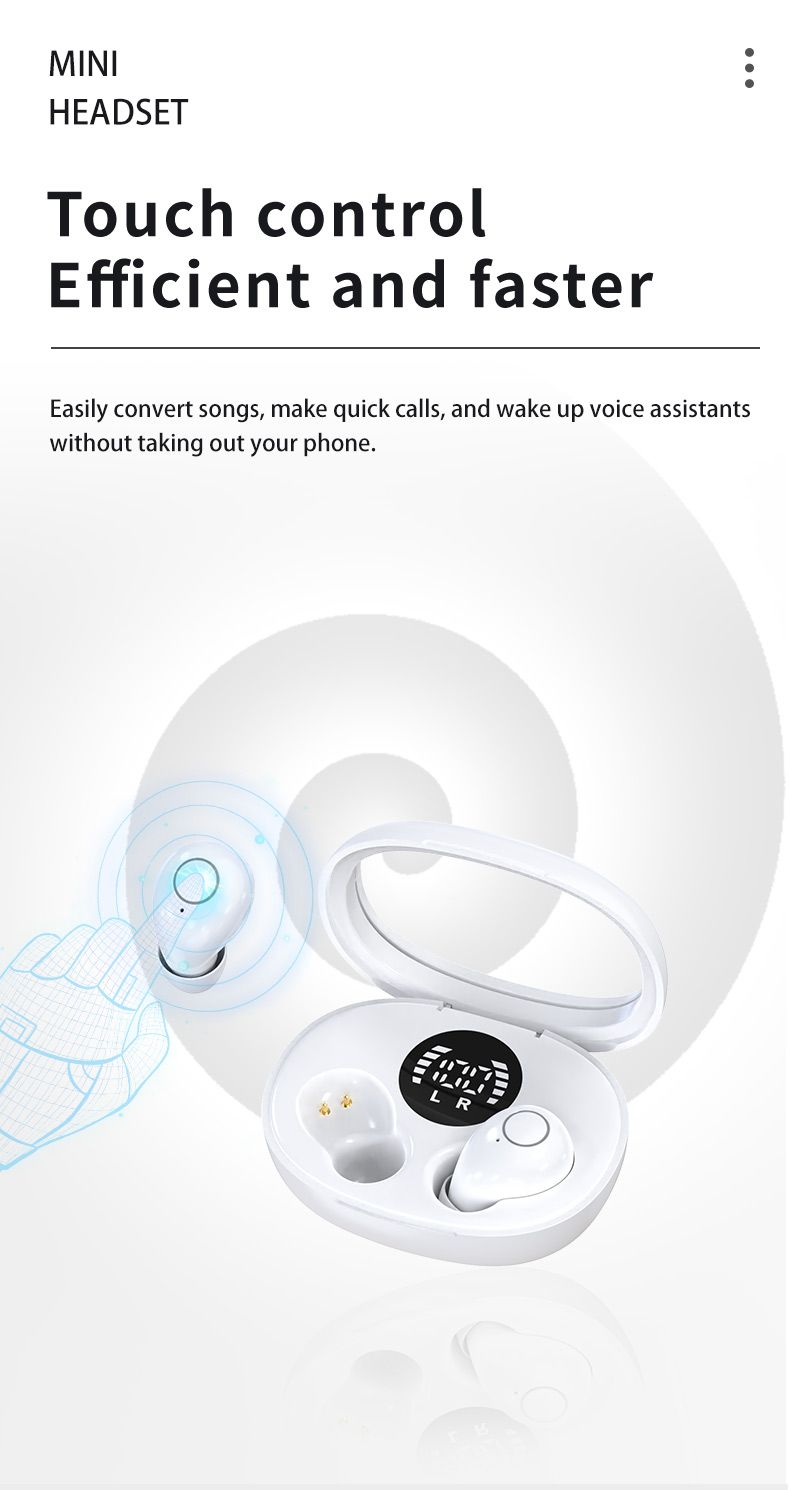 SK32 Mini Invisible Headphones Draadloze Bluetooth 5.3 Hoofdtelefoon Bas Slaaphoofdtelefoon Met Microfoon Ruisonderdrukking HD_voghion.com