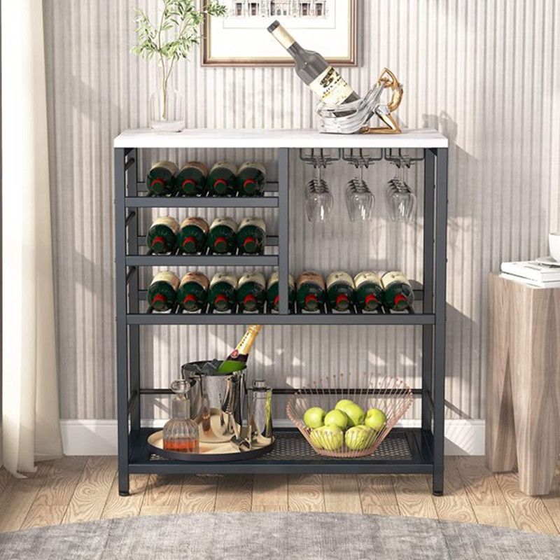 American Style Wine Rack Iron Floor Wine Rack Ornaments Living Room Wine Display Rack Storage Rack Hanging Goblet Rack_voghion.com