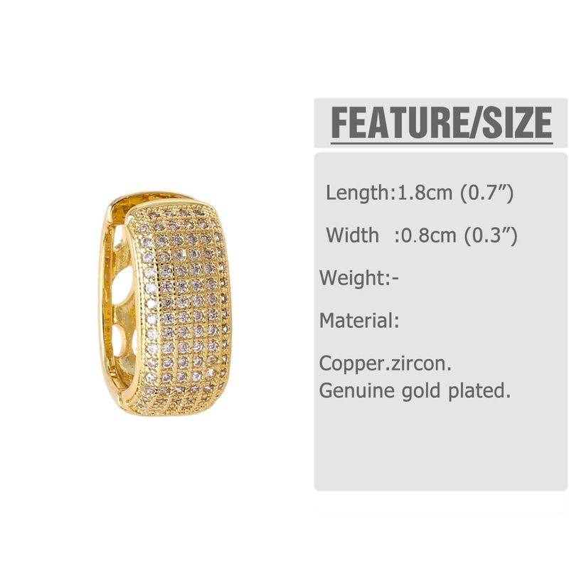 Selezione di gioielli Orecchini quadrati Orecchini da donna in rame placcato oro con zircone incastonato Orecchini Temperamento Tutti placcati in oro Regali creativi personalizzati_voghion.com