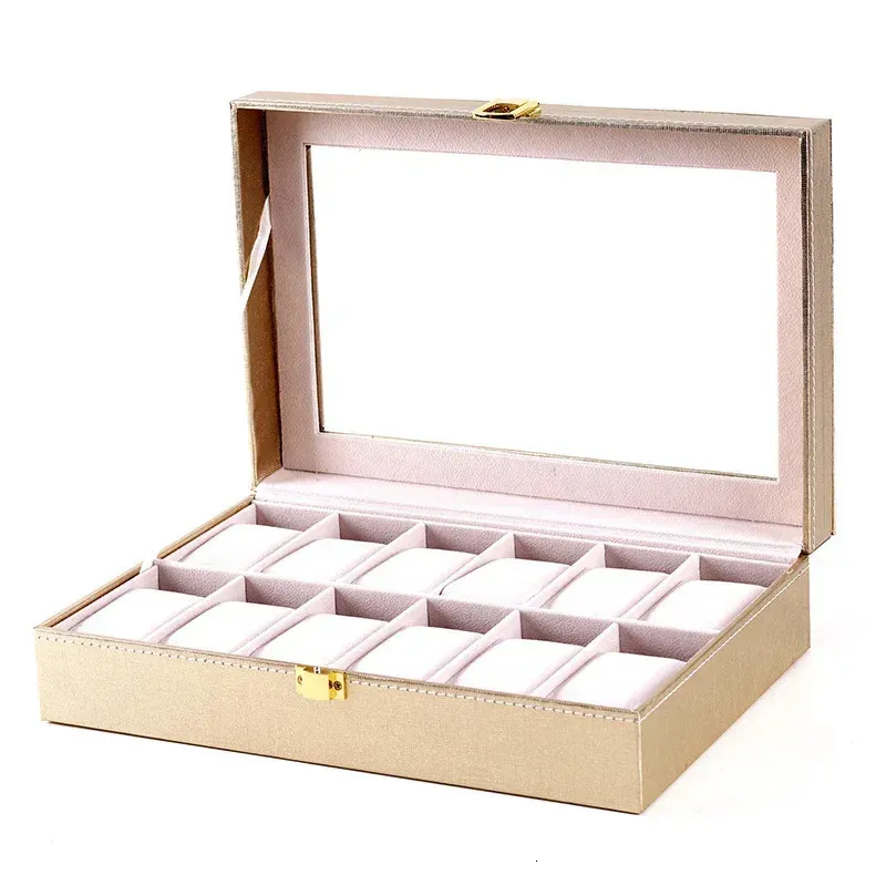 61012 20 Slots Wrist Holder Storage Case Organizer PU Leather Watch Display Box Regalos Para Hombre 240511_voghion.com