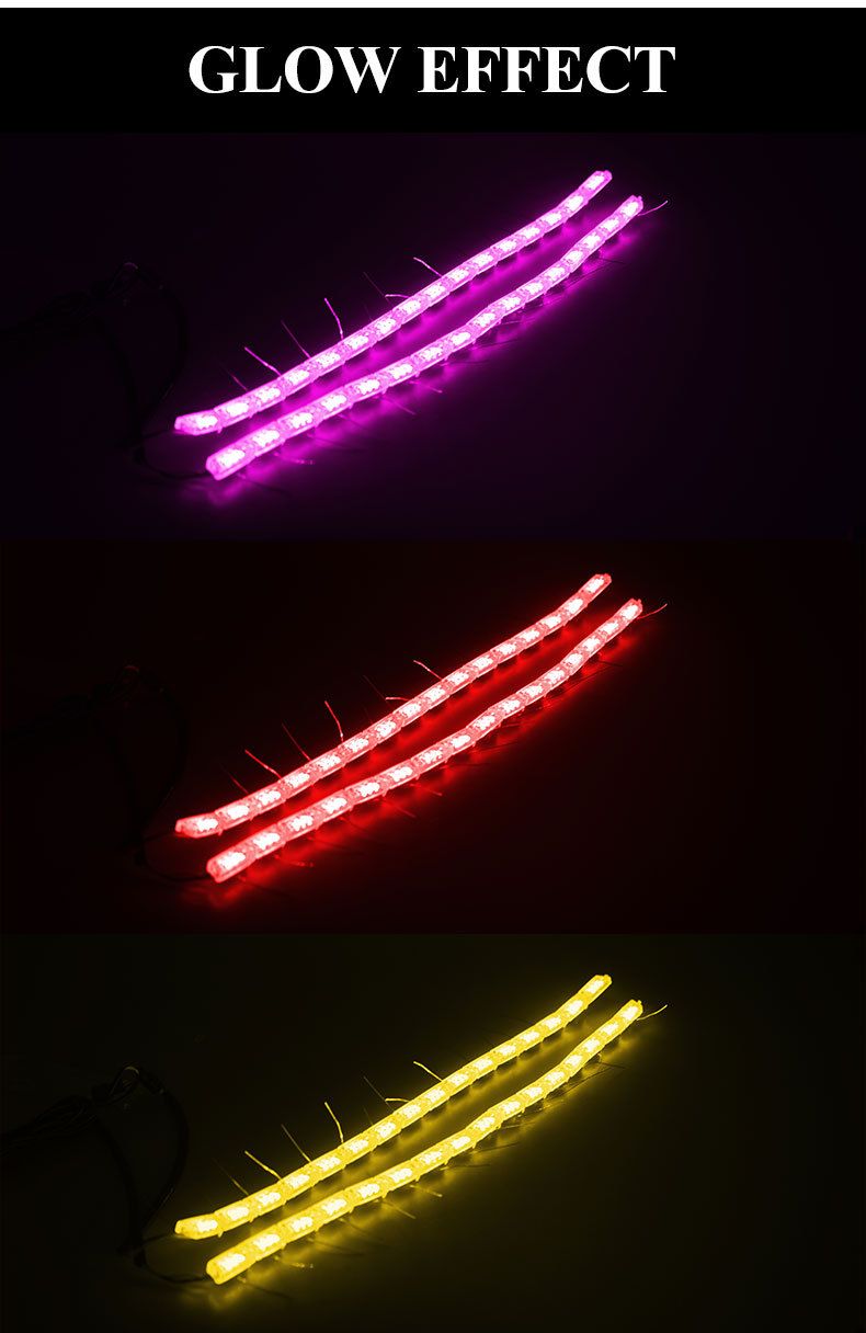 LED Daytime Running RGB Crystal Bluetooth Control Built-in Turn Signal Lights Car Light Modification_voghion.com