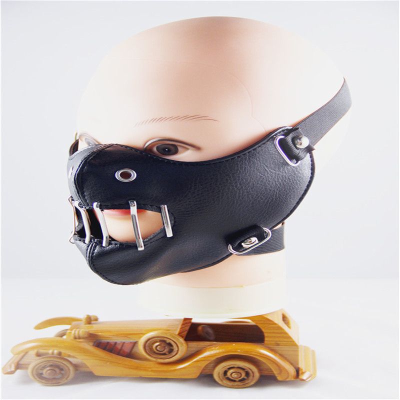 New Sleepy Beast Paperclip Face Punk Leather Motorcycle Mask_voghion.com