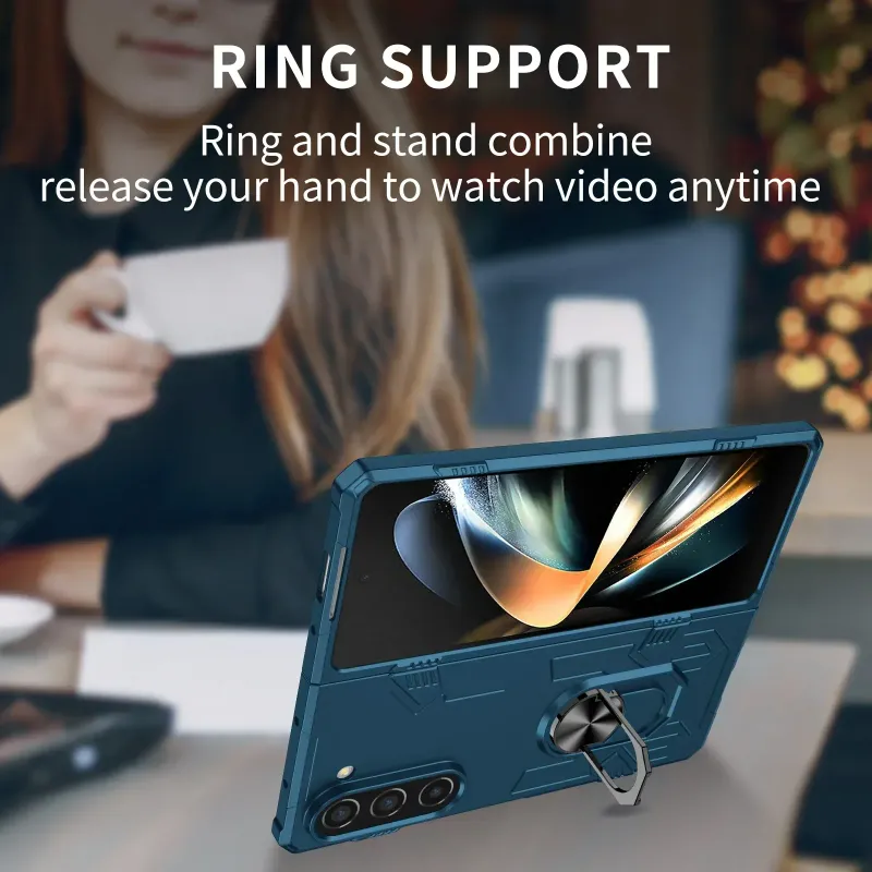 PC Armor Car Ring Stand Phone Hard Case For Samsung Galaxy Z Fold 7 6 5 4 3 2 1 5G Magnetic Camera Lens Non-Slip_voghion.com