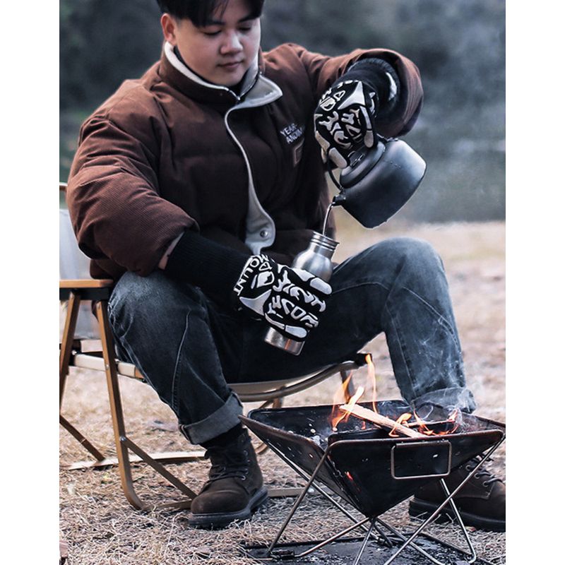 Gants d'extérieur isolés à 800 degrés, four à barbecue en silicone, gants épais résistants à la chaleur_voghion.com