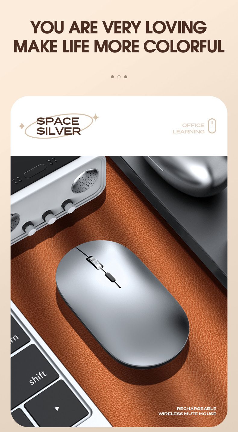 Kablosuz Sessiz Fare - Bluetooth ve 2.4G Çift Mod, 1600 DPI, 4 Yönlü Kaydırma, Dizüstü Bilgisayar/Ofis İçin Şarj Edilebilir Ergonomik Fare_voghion.com