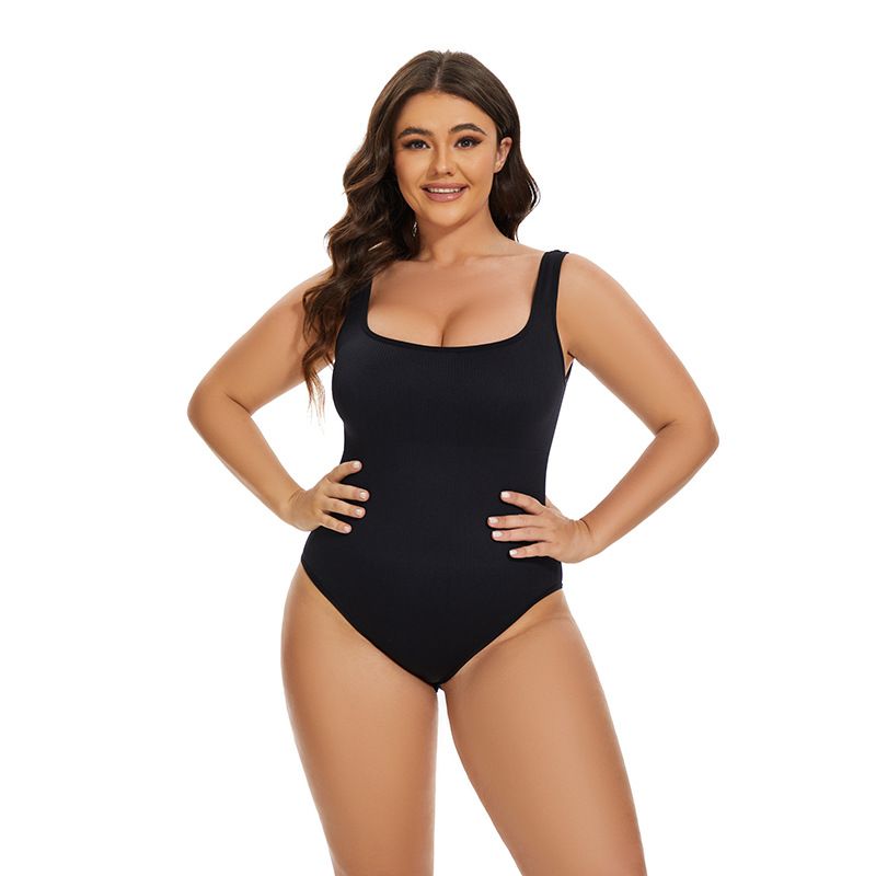Tuta intima da donna senza cuciture, a coste, modellante, con scollo quadrato_voghion.com