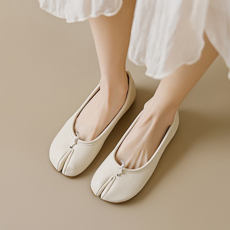 Platte schoenen voor kinderen met een ondiepe mond, veelzijdige schoenen met één pedaal, zachte zolen en een sub-teen varkenspootjesschoenen_voghion.com