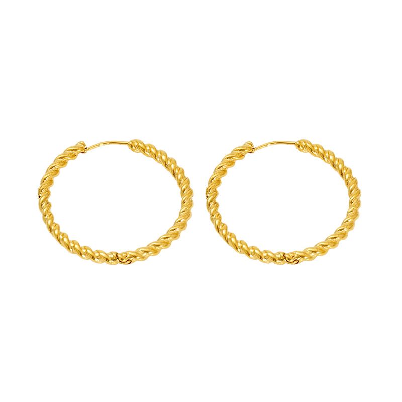 Orecchini a cerchio intrecciati in acciaio inossidabile personalizzati per donna, stile minimalista, semplici ed eleganti, alla moda_voghion.com