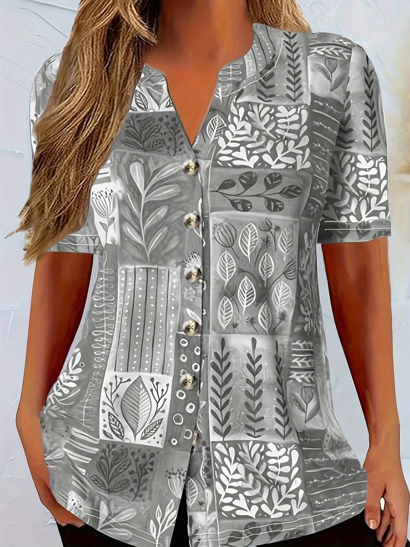 T-shirt da donna a maniche corte con stampa moda cardigan da donna primavera ed estate_voghion.com