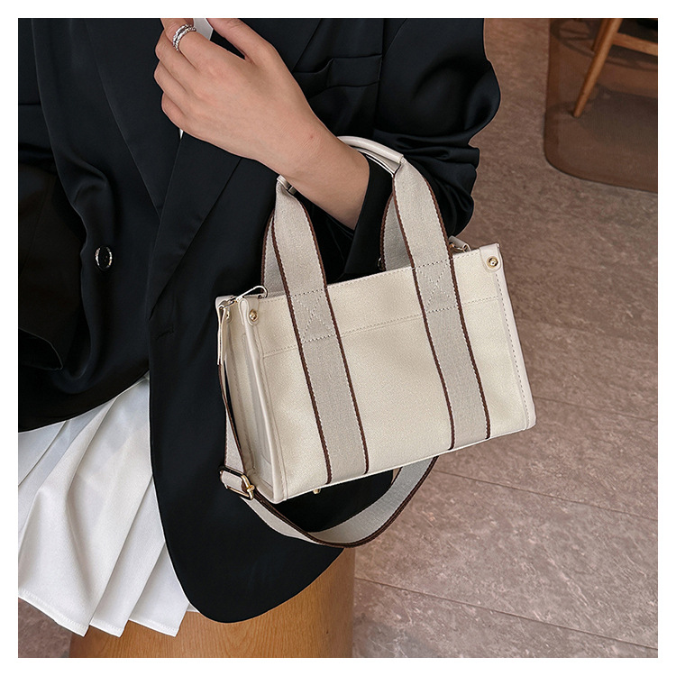 Japan and South Korea Foreign Trade Canvas Bag Women 2023 New Trendy Fashion handbag niche hit color commuting shoulder Messenger bag_voghion.com