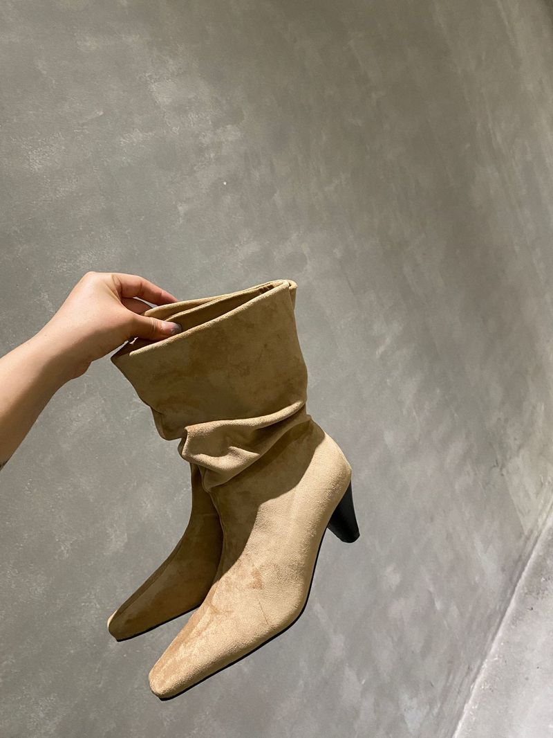 French Women's,2025 Autumn And Winter New Pointed Toe Color Casual Short Boots_voghion.com