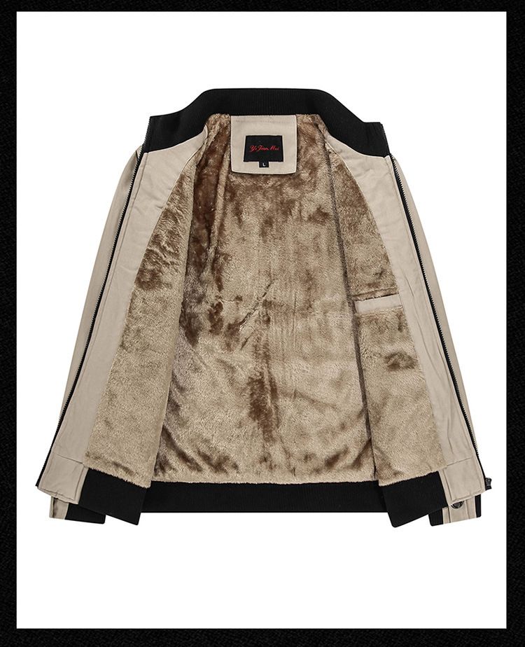 Chaqueta de herramientas para hombre, holgada, de talla grande, para otoño e invierno, con múltiples bolsillos, de algodón, elegante, con cuello alto, informal, para uniforme militar_voghion.com