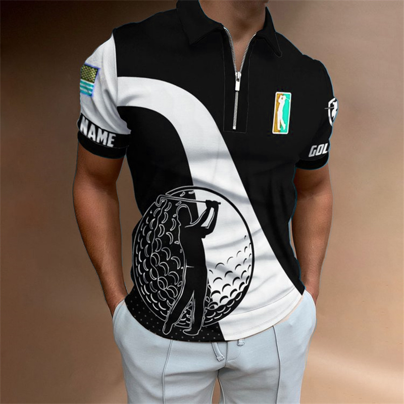 Moda fala marki męska koszulka polo z nadrukiem 3D letnia koszulka z krótkim rękawem street casual koszulka polo top_voghion.com
