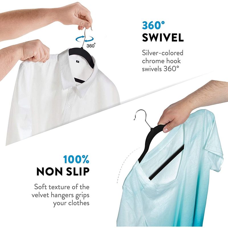 Magic Anti-Wrinkle Adult Plastic Flocked Multi-Functional Non-Slip Hangers_voghion.com