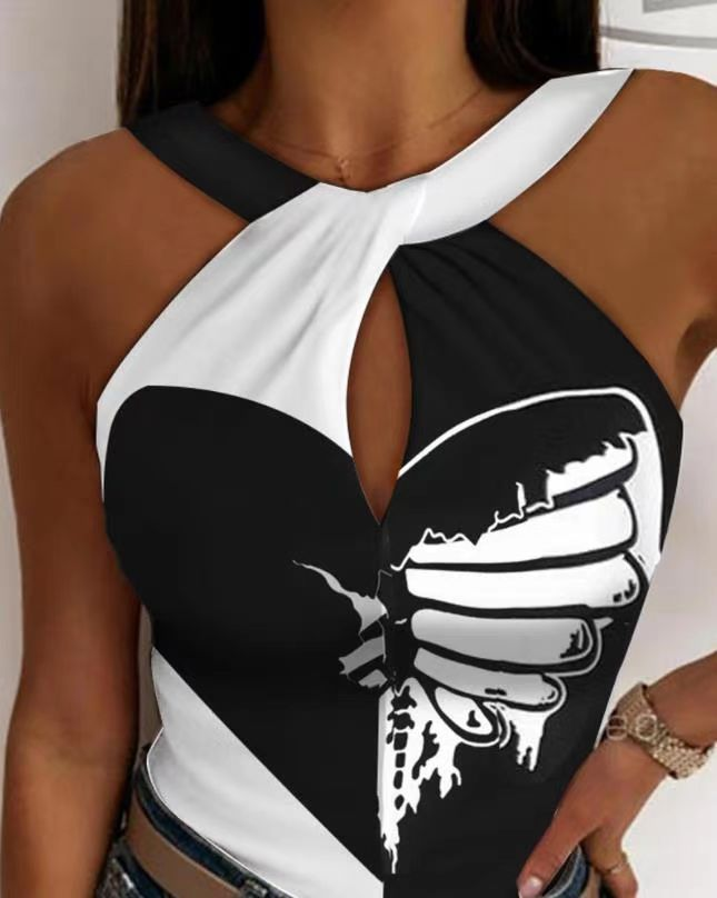 Top sottile cavo alla caviglia alla moda da donna_voghion.com