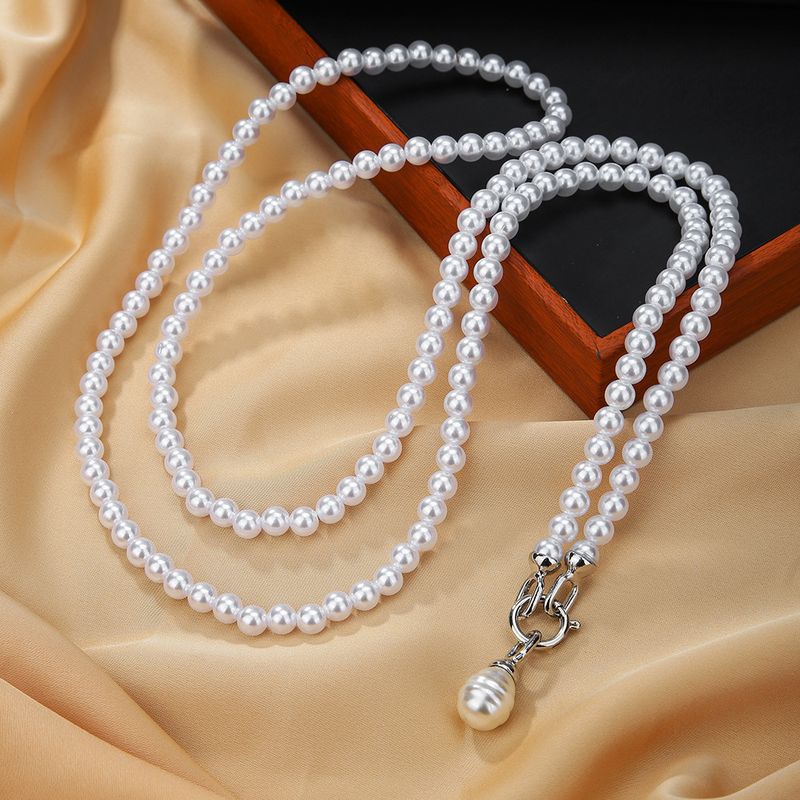 Perlenband Cross Body Chain Taillenkette Damen Vielseitige einfache mehrschichtige Stapelkette Kleid Taillenkette_voghion.com