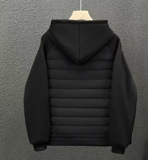 Herrenbekleidung Herrenmodemarke Daunenbaumwolle Paris Lange Jacke mit Buchstabendruck Modemarke Sweatshirt Kapuzenjacke_voghion.com