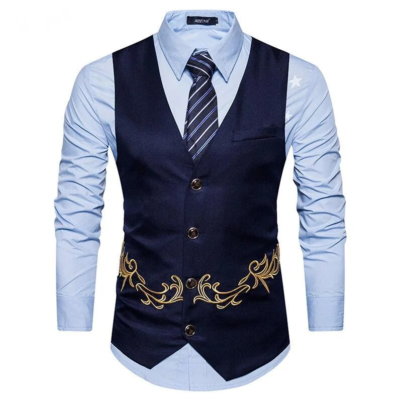 2024 Spring and autumn European size new embroidered style men's suit vest M27_voghion.com