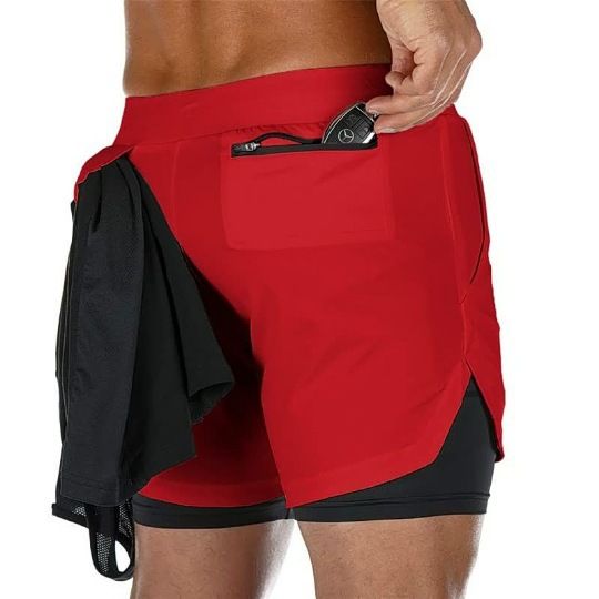 Premium Products Trendy Double-layer Breathable Training For Men's Summer Quick Drying Fitness Outdoor Running Shorts_voghion.com