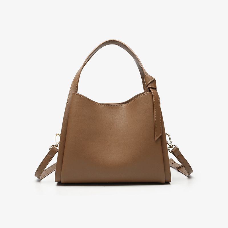 Genuine Leather Handbag Versatile Women's New Style Basket Shoulder Crossbody Bag Large Capacity Bucket Handheld Fashion_voghion.com