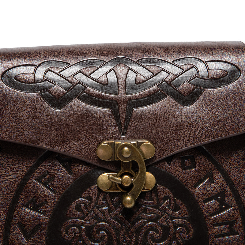 Mittelalterlicher Gürtel im Wikingerstil, Münzgeldbörse, Ritter-Retro-Gürteltasche mit Prägung_voghion.com