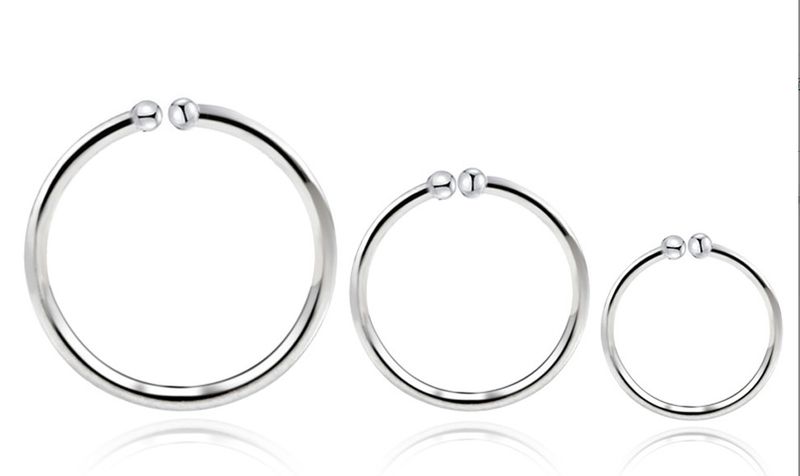 S999 Sterling Silber schlichte Kreisohrringe für Frauen Nischendesign sensorische Piercingohrringe Ohrstecker ohne Piercing Ohrclips Nasenringohrringe_voghion.com