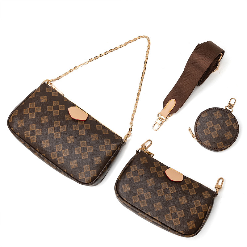 Combination Bag Fashionable Women's Crossbody Bag Chain Three-piece Set Mahjong Bag Three-in-one Shoulder Armpit Bag_voghion.com
