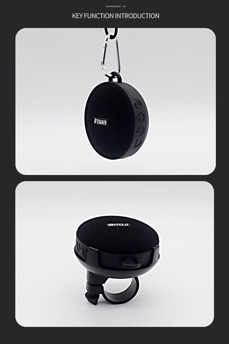 Vélos portables TWS Bluetooth Colonne de vélo Étanche Douche Haut-parleur Acoustique Son Boombox Barre de son Woofer Mains libres_voghion.com