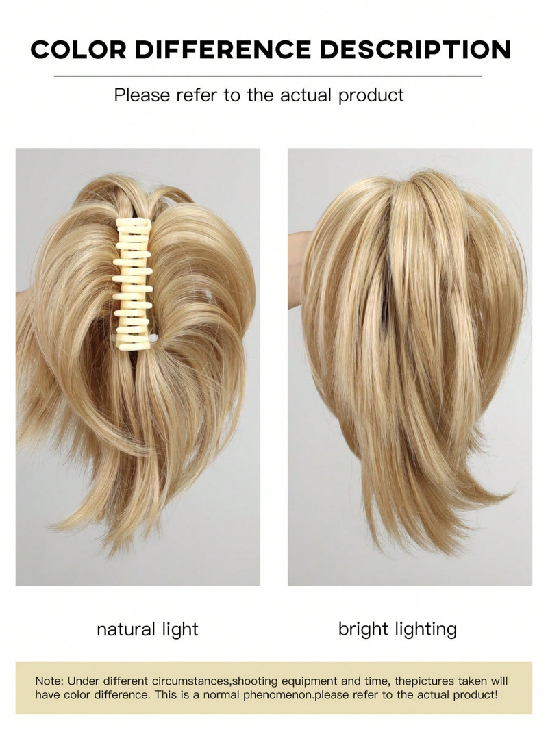 Pezzo disordinato Panino a cascata Clip in artiglio Chignon Coda di cavallo Posticci Estensioni dei capelli sintetici arruffati Scrunchie_voghion.com