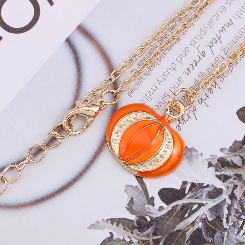 Gioielli alla moda e di personalità a tema Halloween, collana creativa con testa di gatto, cappello magico con zucca e olio, pendente a catena, regalo esagerato_voghion.com