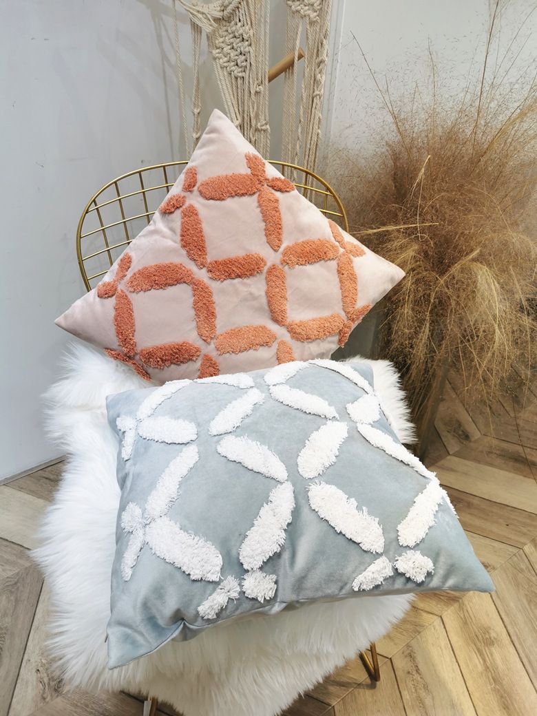 Cuscino con nappa nordica, cuscino per divano, soggiorno, in cotone trapuntato, con ricamo, cuscino in velluto olandese, cuscino quadrato_voghion.com