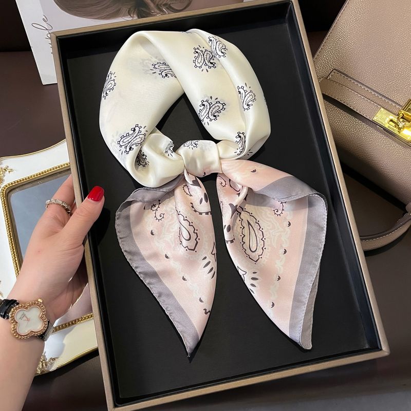 Women 2020 New  Silk 70 Small Square Korean Version Versatile Professional Printed Scarf_voghion.com