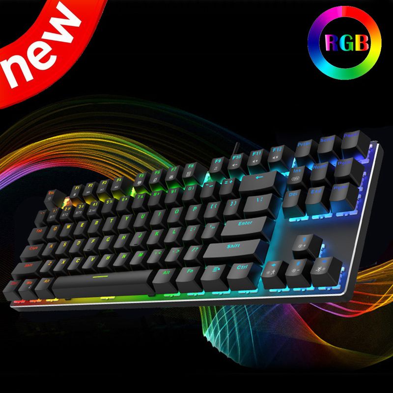 Mitu 87-key Bluetooth Mechanical Keyboard Wired Wireless Bluetooth 2.4G Three-mode Phablet MCA Green Tea Red Axis_voghion.com