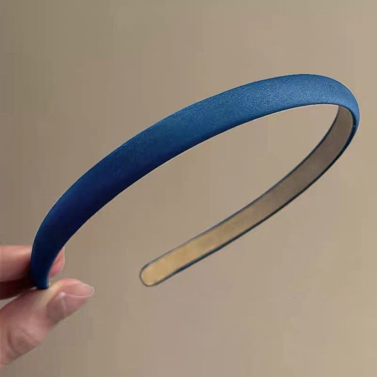Fascia per capelli sottile in raso giallo vivace, accessorio per capelli corto e semplice da fata francese, per l'estate delle donne_voghion.com