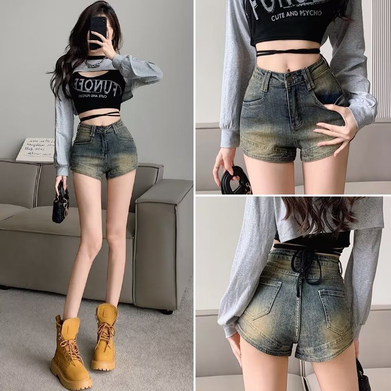Denim For Women, Tight Fitting 2023 New Spring And Summer Look Slimming, Base Hot Pants, Hip Lifting, High Waist Elastic_voghion.com