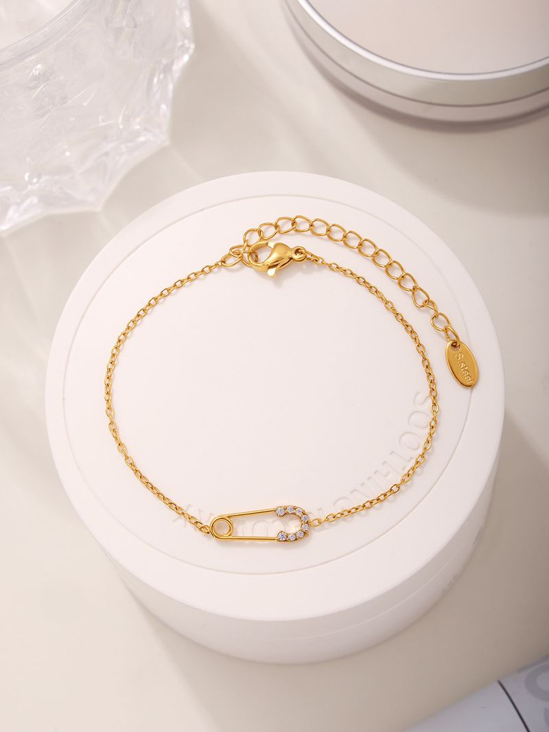 Set di gioielli con spilla in zircone, collana doppia, braccialetto delicato, piccolo regalo di gioielli_voghion.com